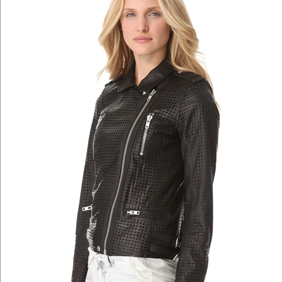IRO Caelie perforated leather jacket size 1 small - Picture 2 of 8
